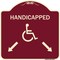 Signmission Handicapped Parking W/ Double Arrows Heavy-Gauge Aluminum Sign, 18" x 18", BU-1818-23915 A-DES-BU-1818-23915 - alternate 1